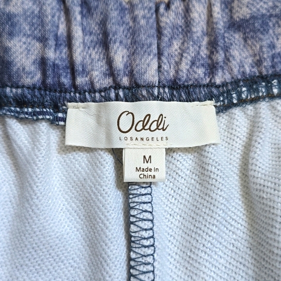 Oddie Faux Denim Illusion Lounge Acid Wash Pants Size Small - Picture 2 of 9